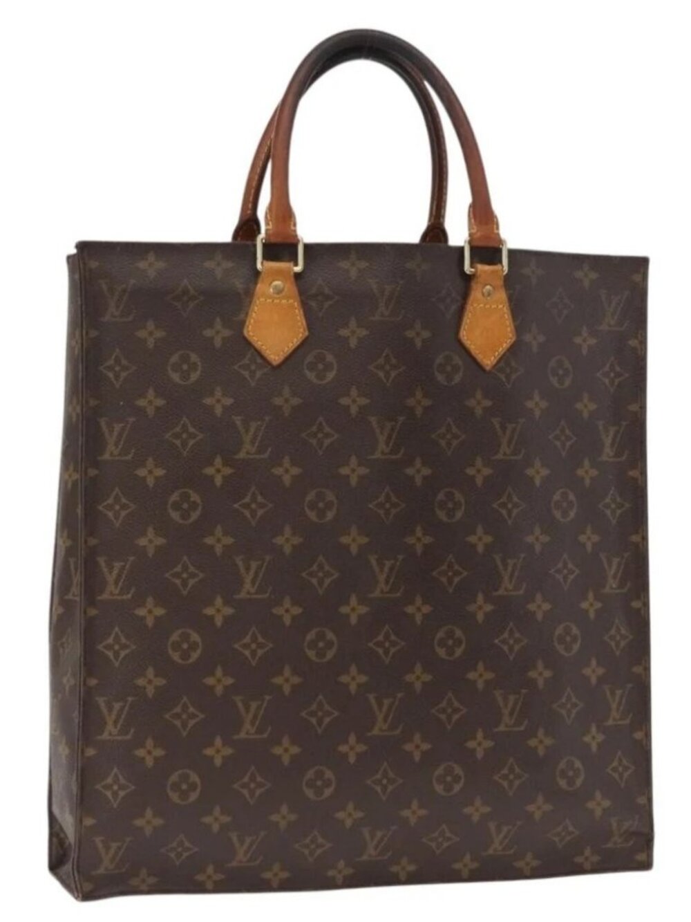 LOUIS VUITTON Monogram Sac Plat Hand Bag LV